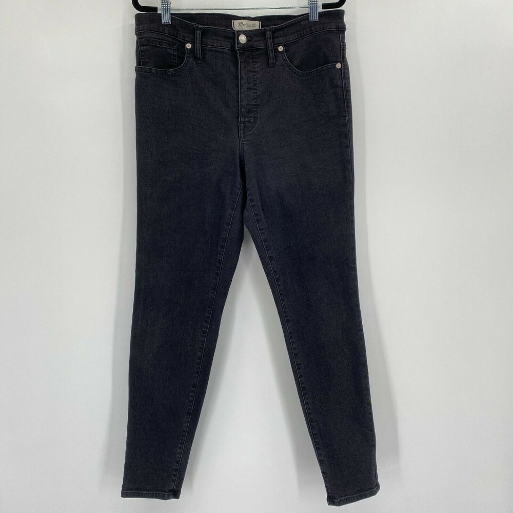 Madewell 9 Inch High-Rise Skinny Jeans Size 31 Stretch Black Work Ankle Career
